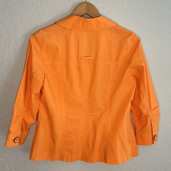 Chico’s Orange Vacation Jacket Nautical Coastal Preppy Resortwear Seaside Bright - Picture 5 of 6